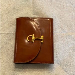 Vintage Leather Wallet With Gold